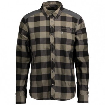 Camiseta Ms Check Ft L/SL Dust Beige/Dark Grey
