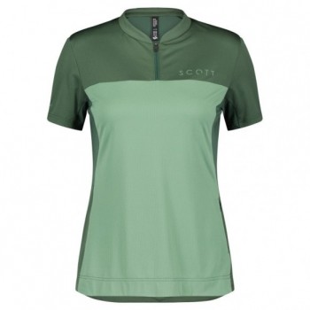 Maillot Ws Trail Flow Zip Ss Smoked Green/Glade Green