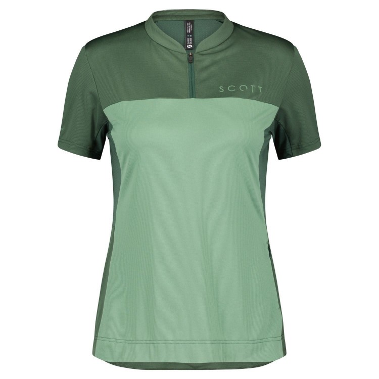 Maillot Ws Trail Flow Zip Ss Smoked Green/Glade...