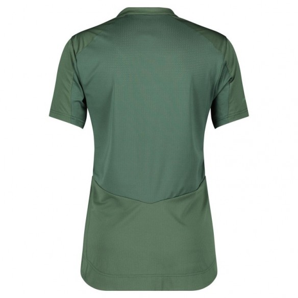 Maillot Ws Trail Flow Zip Ss Smoked Green/Glade Green