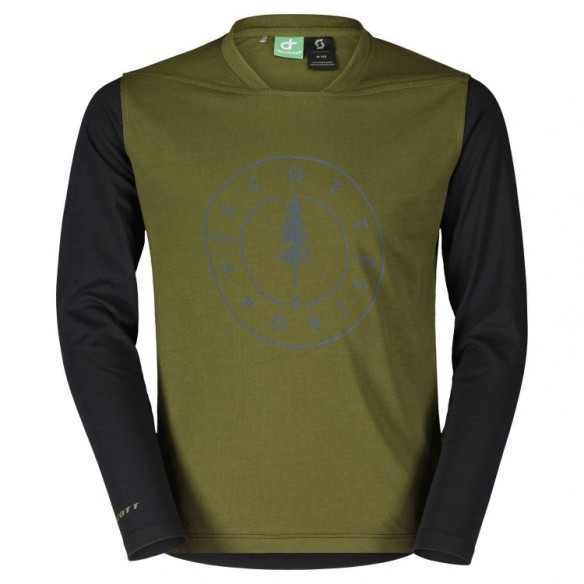 Maillot Jr Trail Flow 10 Dri Ls Fir Green/Black