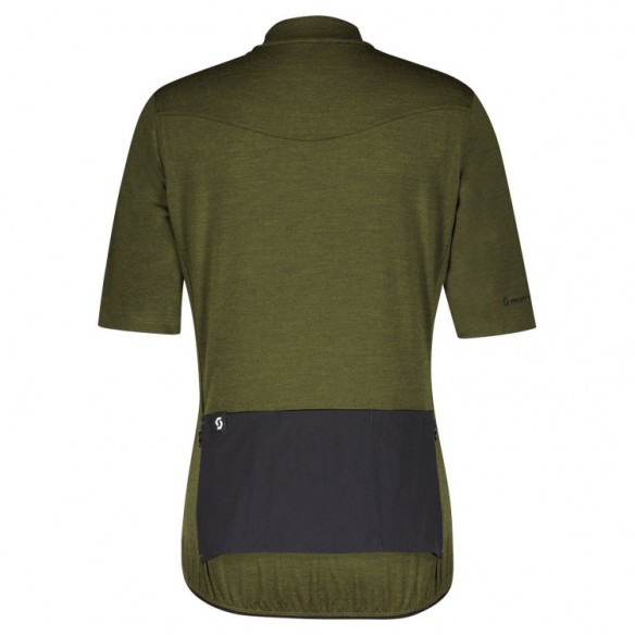Maillot Ms Gravel Merino Ss Fir Green/Black