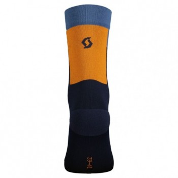 Calcetín Block Stripe Crew Dark Blue/Braze Orange 2