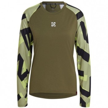 Camiseta Manga Larga W The Trail Focus Olive/Magic Lime...