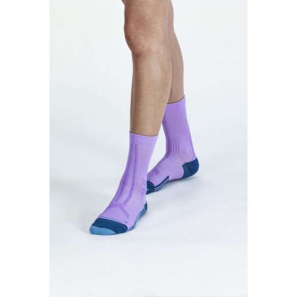 Calcetín Trail Run Discover Crew Mujer Orchid/Sunset Blue X-Bionic
