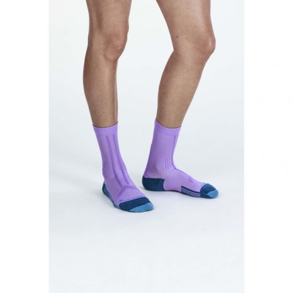 Calcetín Trail Run Discover Crew Mujer Orchid/Sunset Blue X-Bionic