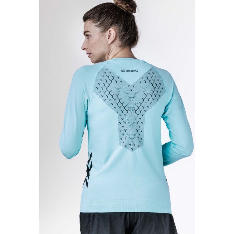 Camiseta M/L Twyce Run Mujer Clearwater/Black...