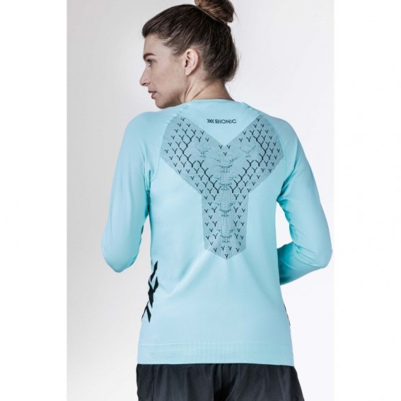 Camiseta M/L Twyce Run Mujer Clearwater/Black X-Bionic