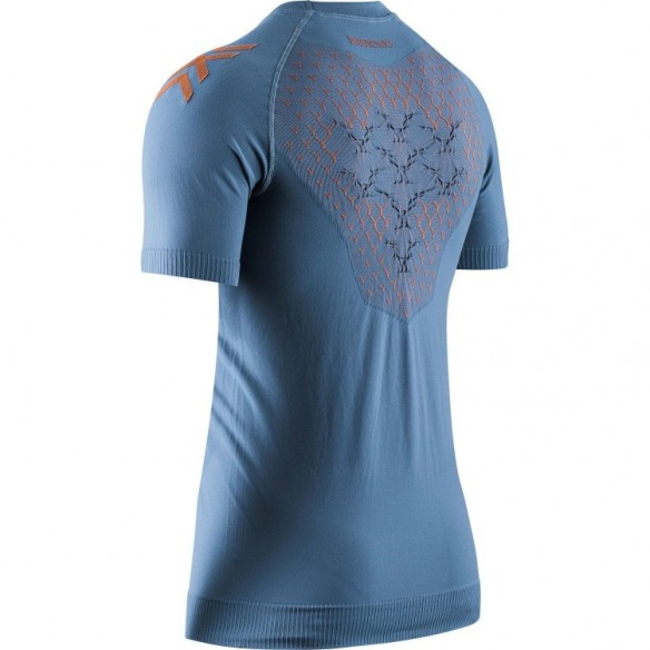 Camiseta M/C Twyce Run Hombre Mineral Blue/Orange X-Bionic