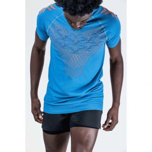 Camiseta M/C Twyce Run Hombre Mineral Blue/Orange X-Bionic