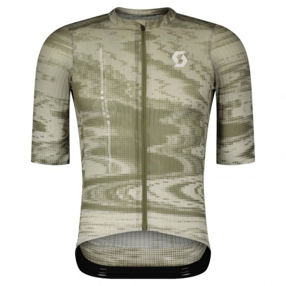 Maillot MS Ultd. SL SS Cotton White/Hay Green Scott