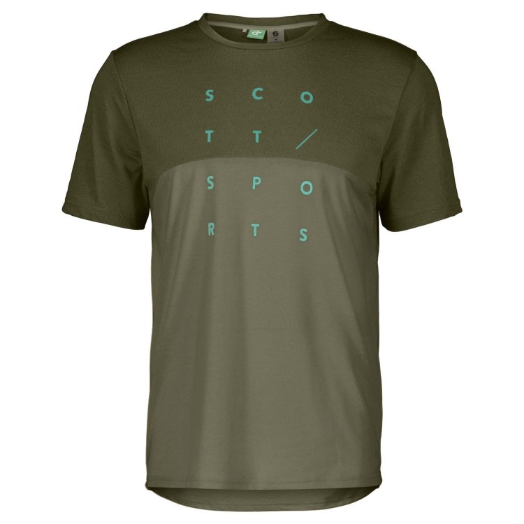 Maillot MS Trail Flow Dri SS Fir Green/Hay Green Scott